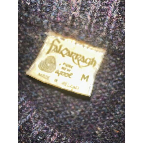 VINTAGE Falcarragh Ireland Wool Sweater Mens Sz M Geometric Abstract Chunky Knit - Picture 3 of 9
